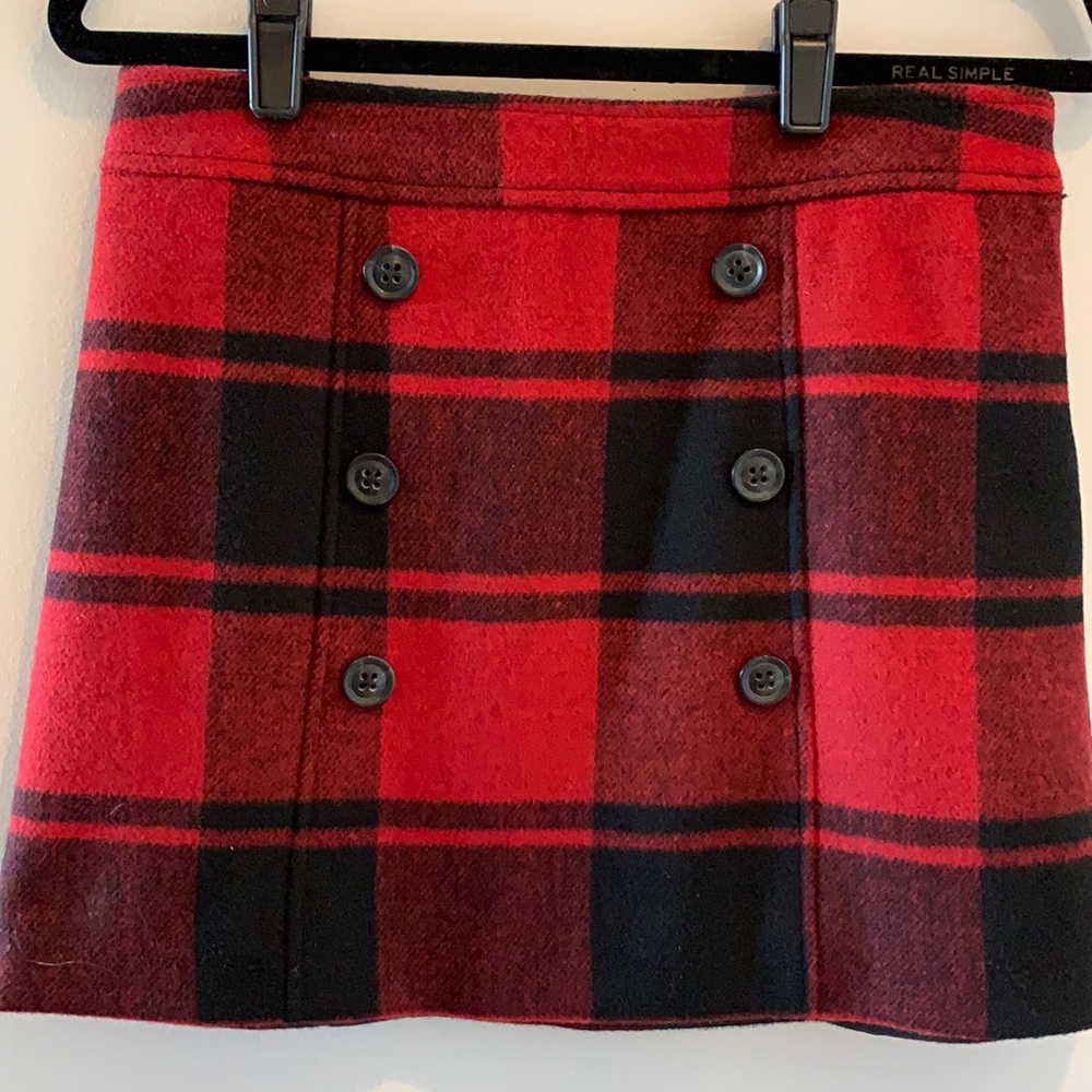 Red and Black plaid skirt